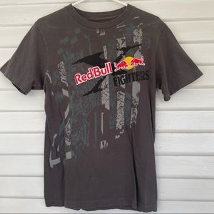 Fox | Red Bull Motocross Gray Men’s Small Charcoal Racing Striped T Shirt